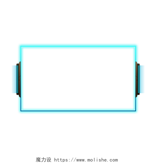 蓝色荧光电视框标题框